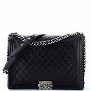 Chanel Large Boy Flap Bag Quilted Calfskin
